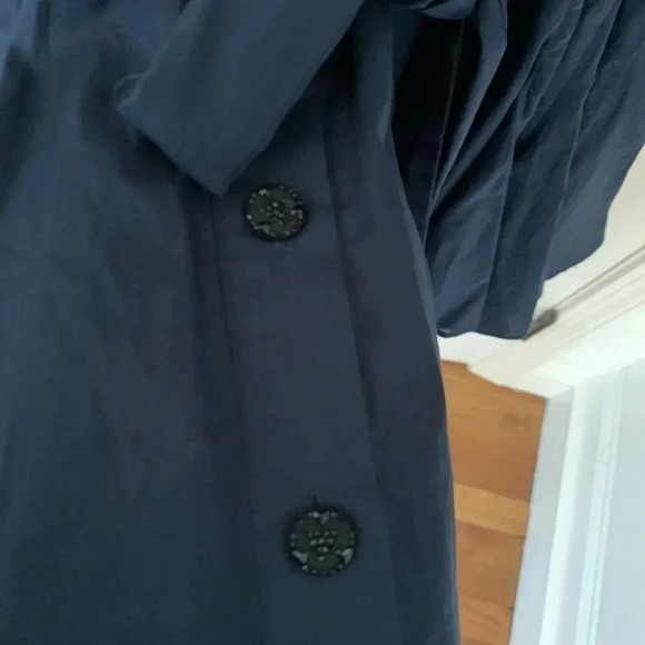 Rhode Emma A-Line Navy Crew Neck Mini Dress Size XS Jeweled Buttons - Picture 11 of 11